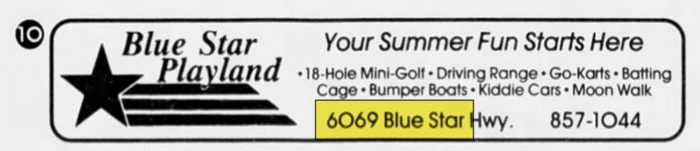 Blue Star Playland - May 5 1991 Ad